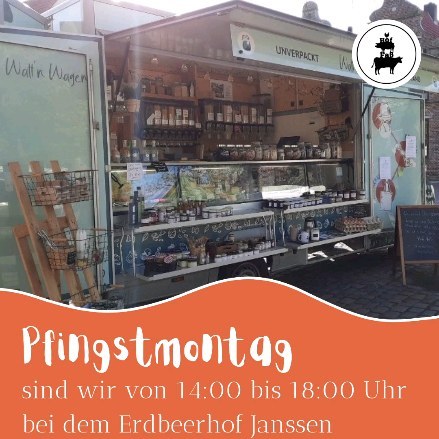 Am Pfingstmontag sind wir vom @hof_fass zwischen 14:00 und 18:00 Uhr mit dem Watt'n Wagen @unverpackt.ostfriesland vor dem schönen Hofladen von @erdbeerhofjanssen in Wittmund. Die genaue Adresse ist: Blersumer Str. 17, 26409 Wittmund
Ihr könnt unser unverpackt Sortiment  sowie handwerklich hergestellte Molkereiprodukte einkaufen, Kaffee bei uns trinken und euch über unser Fleischsortiment informieren, welches ihr ab jetzt auch über den Erdbeerhof Janssen erwerben könnt 😊
Wir freuen uns auf einen schönen Nachmittag 

#erdbeeren
#unverpackt #Direktvermarktung #hoffaß #zusammen #lkwittmund #Wittmund #gemeinsam #miteinander #gutezeit #Qualität #hofladen